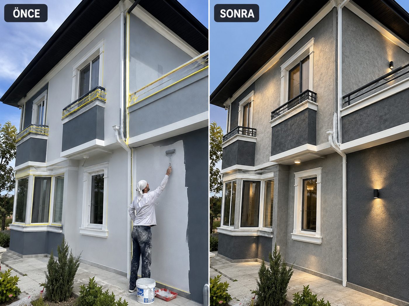 Torbalı Mahallesi dış cephe boya öncesi ve sonrası
